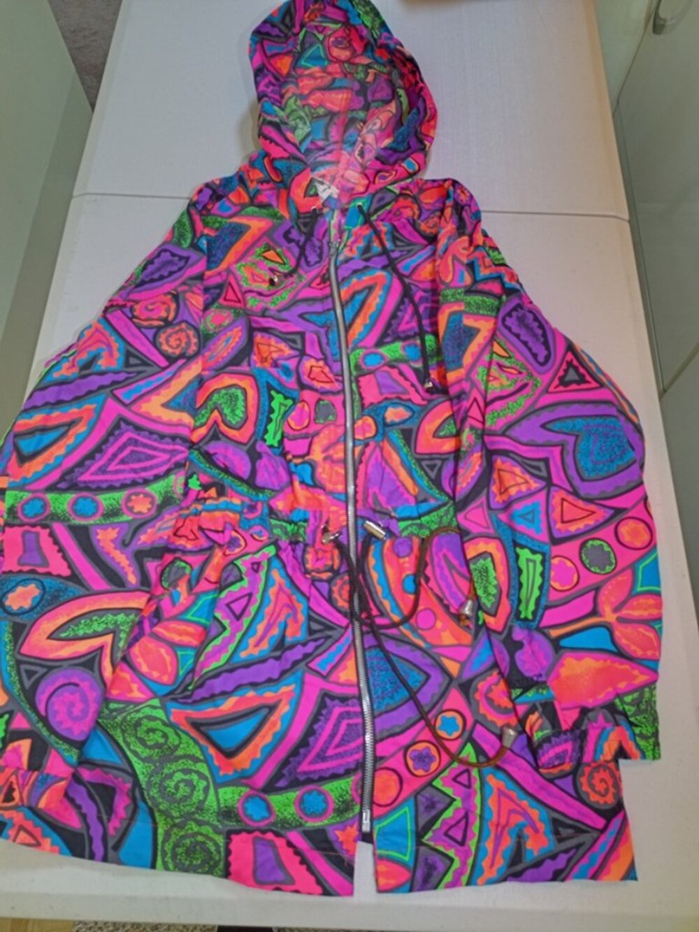 True Vintage Speedo Full Zip Windbreaker Jacket Adult Medium Multicolor 80s 90s